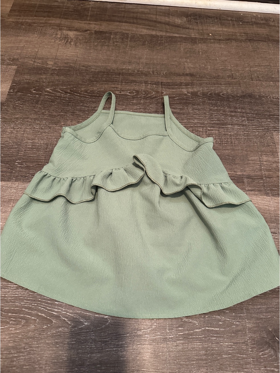 Shein Sage Green Ruffle Tank Top